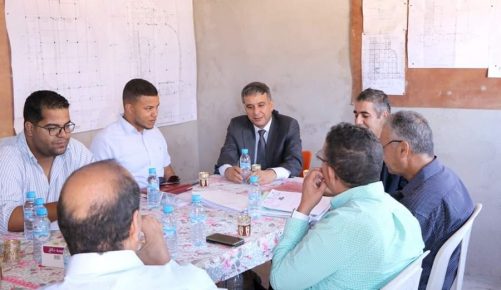 رئيس جماعة كلميم يتابع أشغال بناء سوق السمك الجملة
