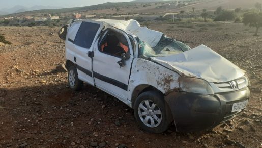 سيدي افني حادثة سير بجماعة تنكرفا ليلة العيد
