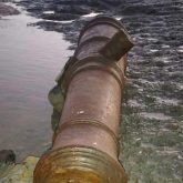 طرفاية: ظهور مدافع حربية ظلت مغمورة بساحل المدينة