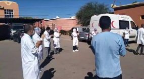 وقفة إحتجاجية من طرف أطباء مستشفى كلميم بسبب الاوضاع المزرية