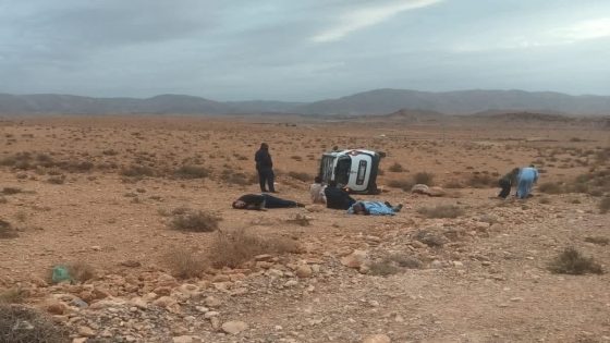 🔴 كلميم: انقلاب سيارة أجرة وإصابة ركابها بخط إداي بويزكارن …